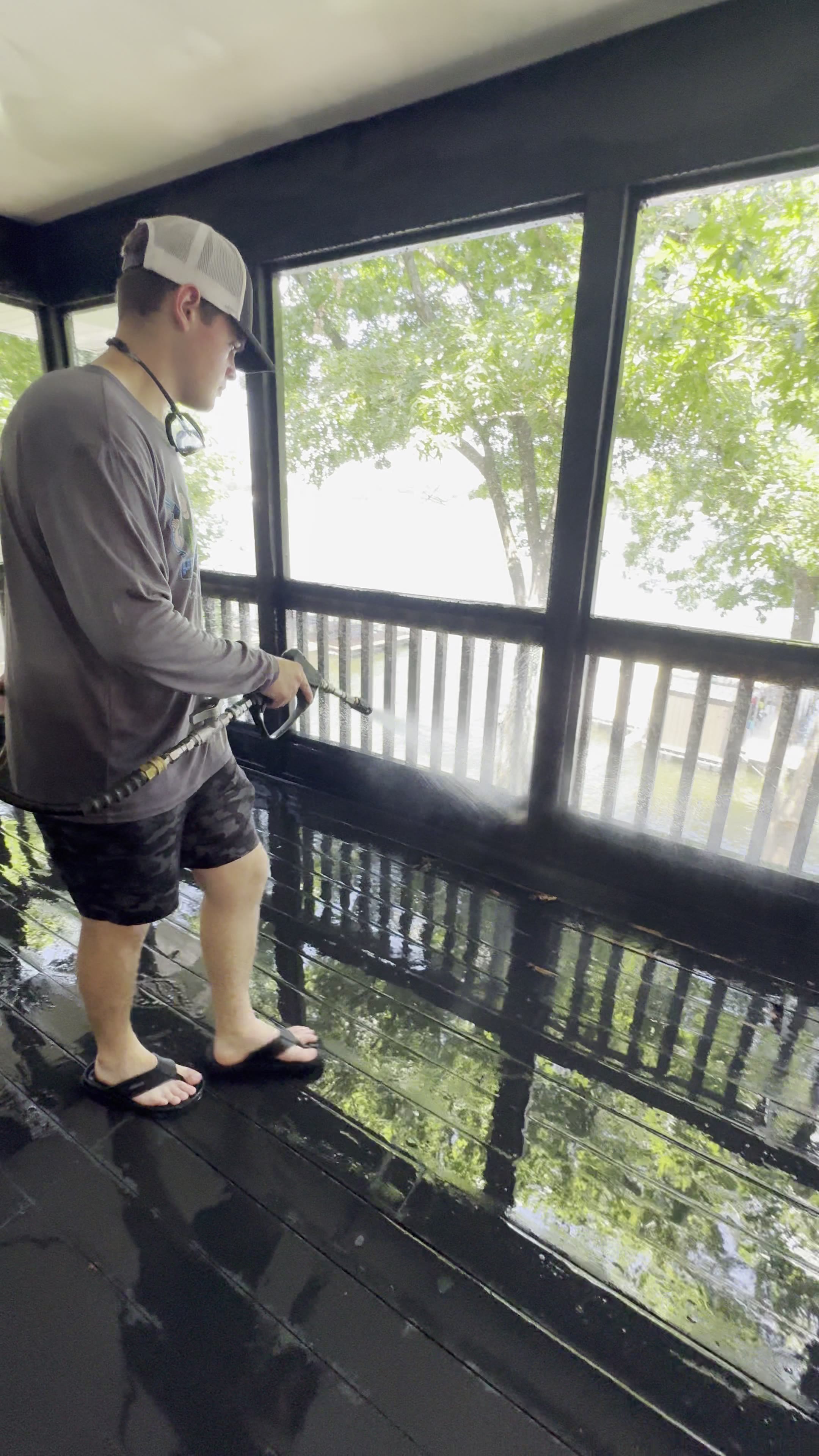 Deck Wash in Progress — TruShine Pressure Washing Murrells Inlet